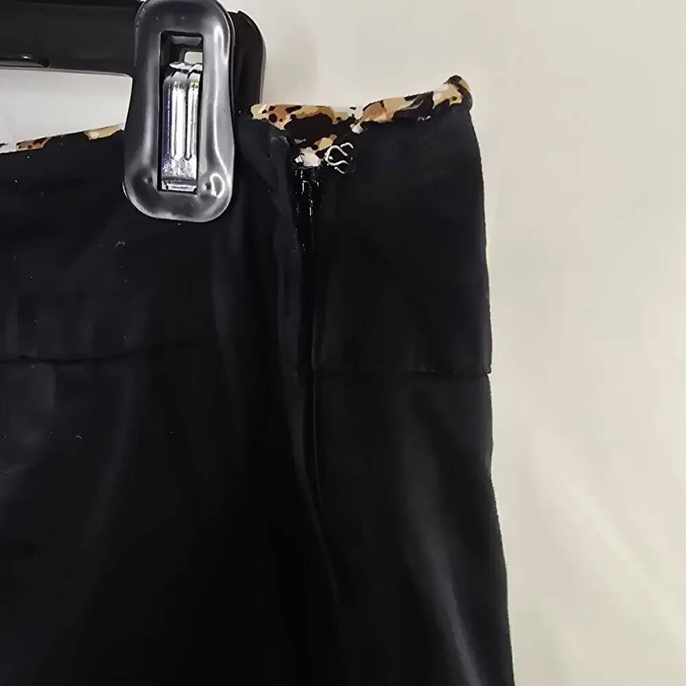 Allyson Whitmore Black and Leopard Print AW Golf Skirt Skort Size 14